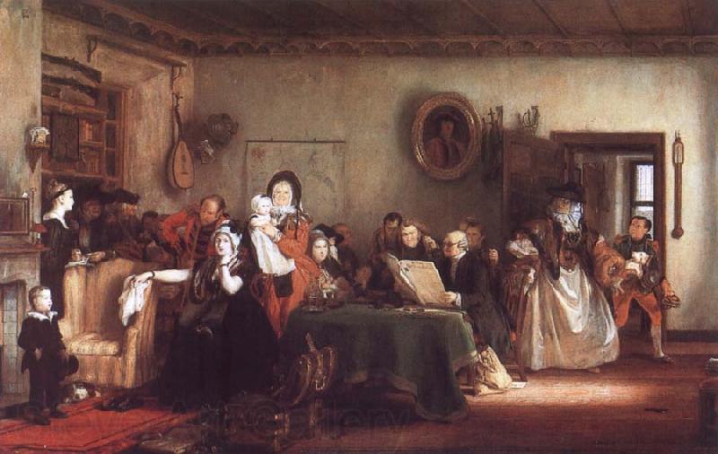 Sir David Wilkie Reading the Will Norge oil painting art